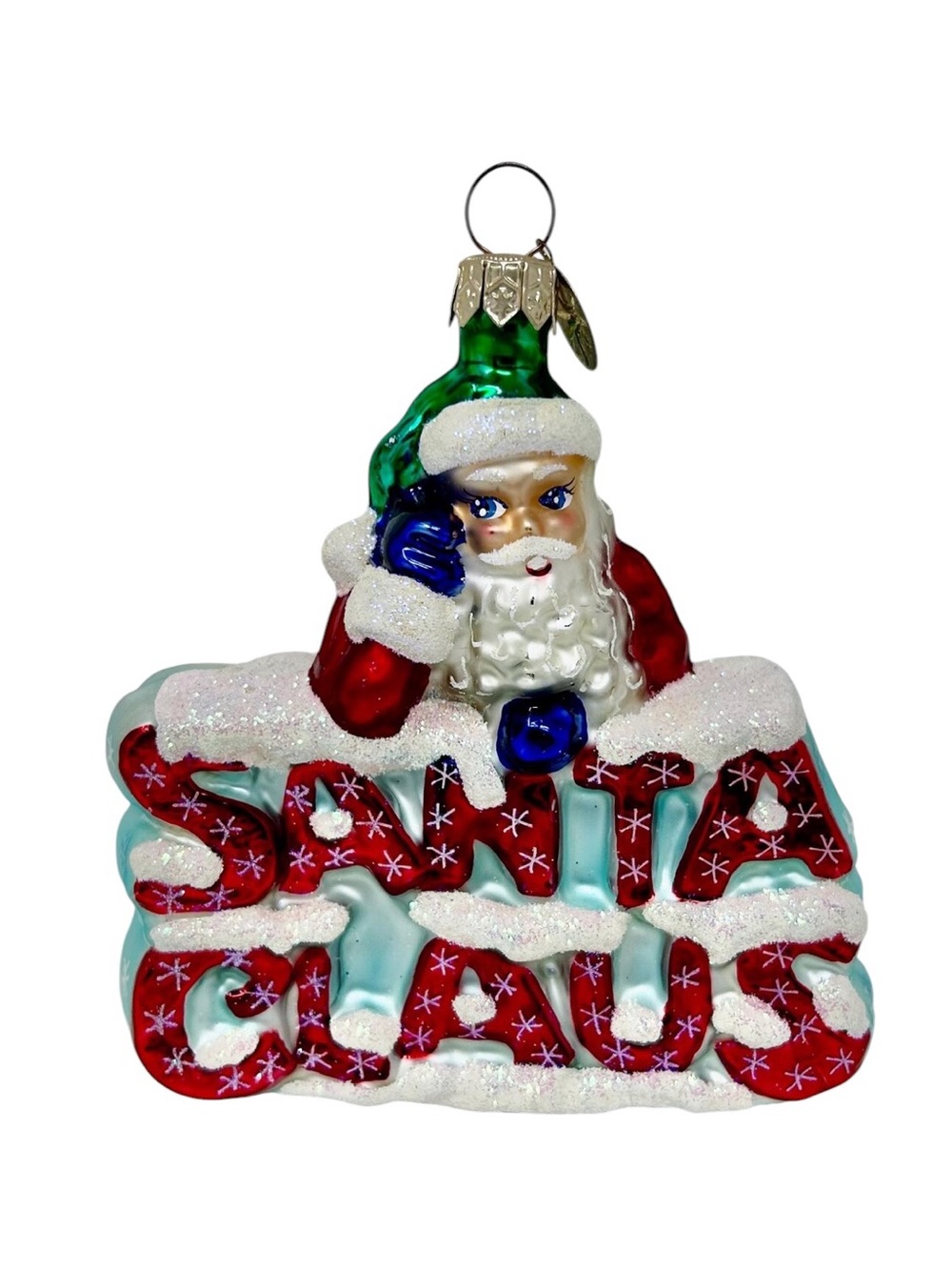 NIB Christopher Radko "Santa on Santa" glass ornament